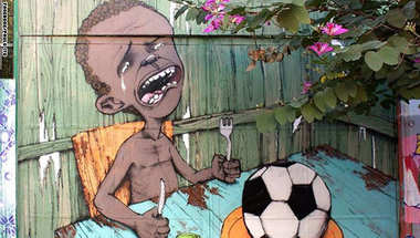غرافيتي حول مونديال البرازيل تنتشر بسرعة على الانترنت