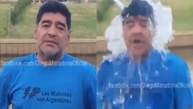 مارادونا يخوض تحدي الثلج ويرشح نجمة أمريكي