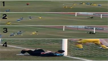 بالفيديو..حارس لبناني يتلقى هدفاً غريباً!