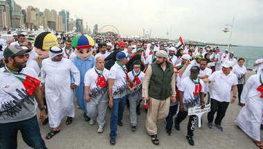 أحمد بن محمد يقود مسيرة اليوم الرياضي الوطني