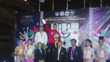 ذهبية للاعب الأنطونية محمد فنيش  في كأس العالم في المواي تاي بتايلاند