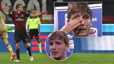 لاعب ميلان الشاب يذرف الدموع على الهواء (فيديو)