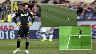 (فيديو)...حارس ساسولو يُسجّل هدفاً كوميدياً في مرمى فريقه