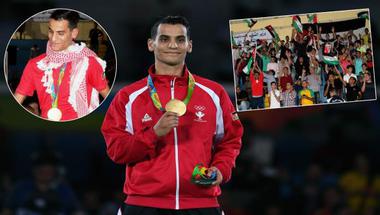 استقبال حاشد واحتفالات بالبطل الأولمبي الأردني أبو غوش