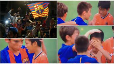أطفال برشلونة يضربون أروع الأمثلة في الروح الرياضية (فيديو)