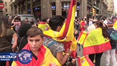 تظاهرة ضد الانفصال في برشلونة - صحيفة صدى الالكترونية
