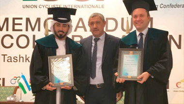 دكتوراه فخرية لرئيس اتحاد الدرّاجات الشعفار في أوزباكستان