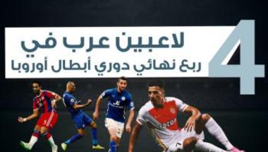 رياضة  إنفوجراف.. 4 لاعبين عرب في ربع نهائي دوري أبطال أوروبا‎