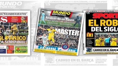 الصحف الكاتالونية تصف تأهل ريال مدريد بـ”سرقة القرن”